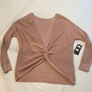 Deep plunge v neck pink sweater by a.n.a. XS-NWT